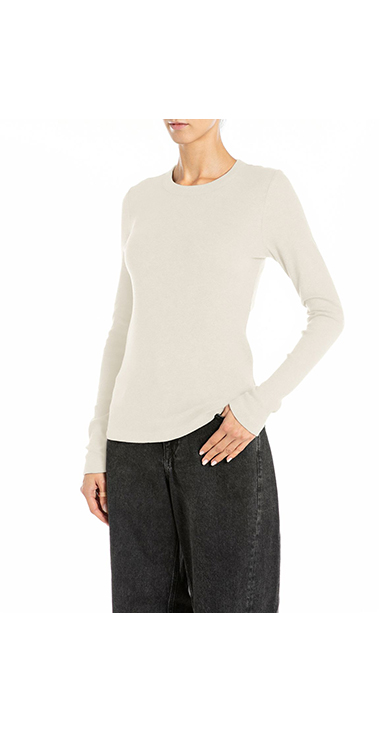 スリムフィット・クルーネックロングTシャツ